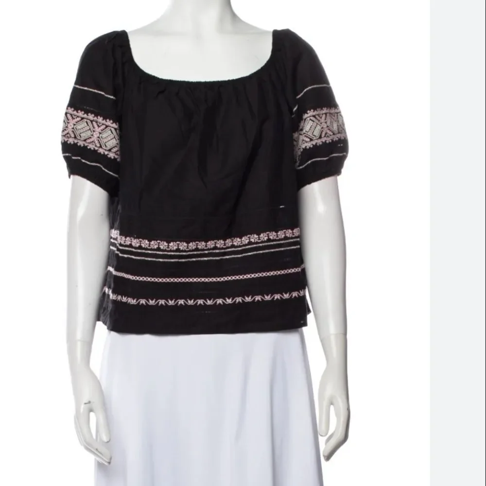 LOVESHACKFANCY Women's Off-The-Shoulder Frida Top $224 NEW